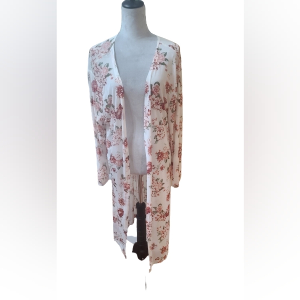 Nwot  Boho plus size cover up Kimono Shabby Chic Bohemian 3X Flora Ravana NYC